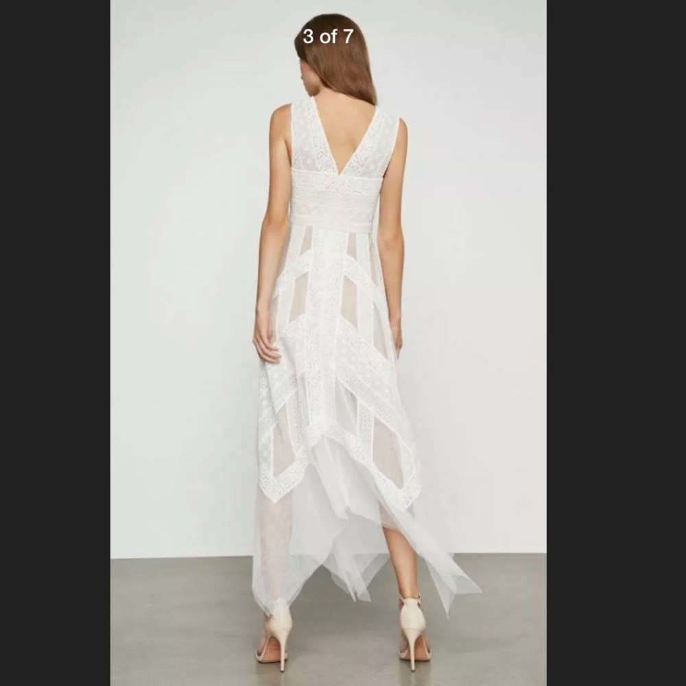 BCBG Andi Lace Dress OFF WHITE 4 - Picture 4 of 8